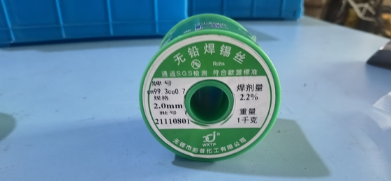 0.1 Mm SnAgCu Rohs Kurşunsuz Lehim Teli Sürekli 217 Derece